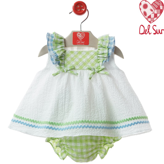 VESTIDO BABY DRESS WITH DIAPER COVER REF. 0072VER-26 "CATANZARO" - DEL SUR