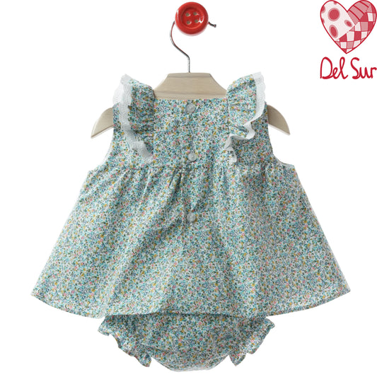 VESTIDO BABY DRESS AND DIAPER COVER WITH HOOD REF. 0173VER-26 "VERONA" - DEL SUR