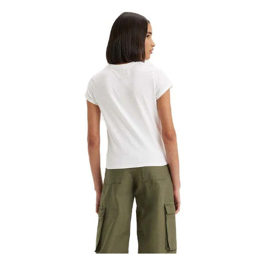 CAMISETA WOMAN WHITE/LETRA FLOWER - LEVIS