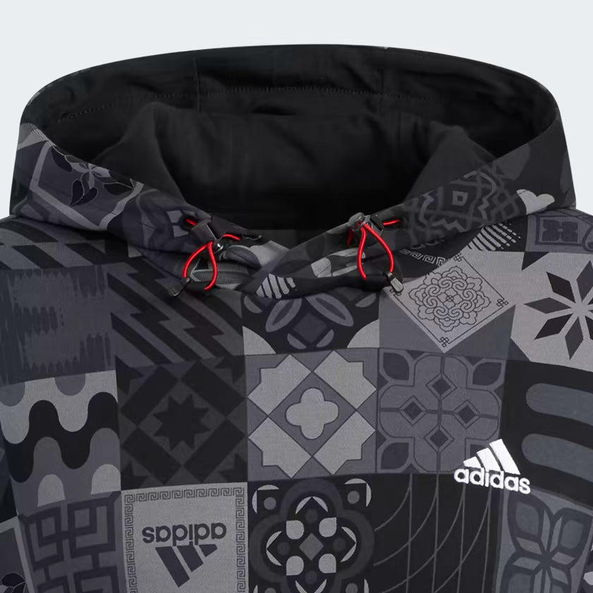 HOODIE MEN CNY AOP HOOD BLACK - ADIDAS