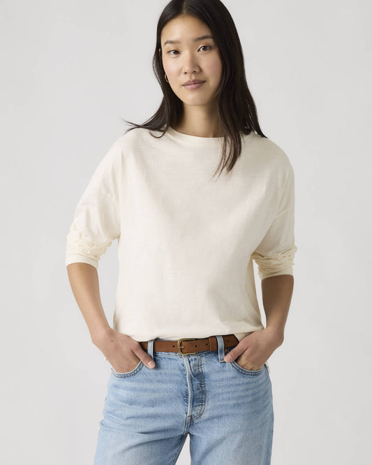 BLUSA JULIE SLUB LONG SLEEVE EGRET SLUB - LEVIS