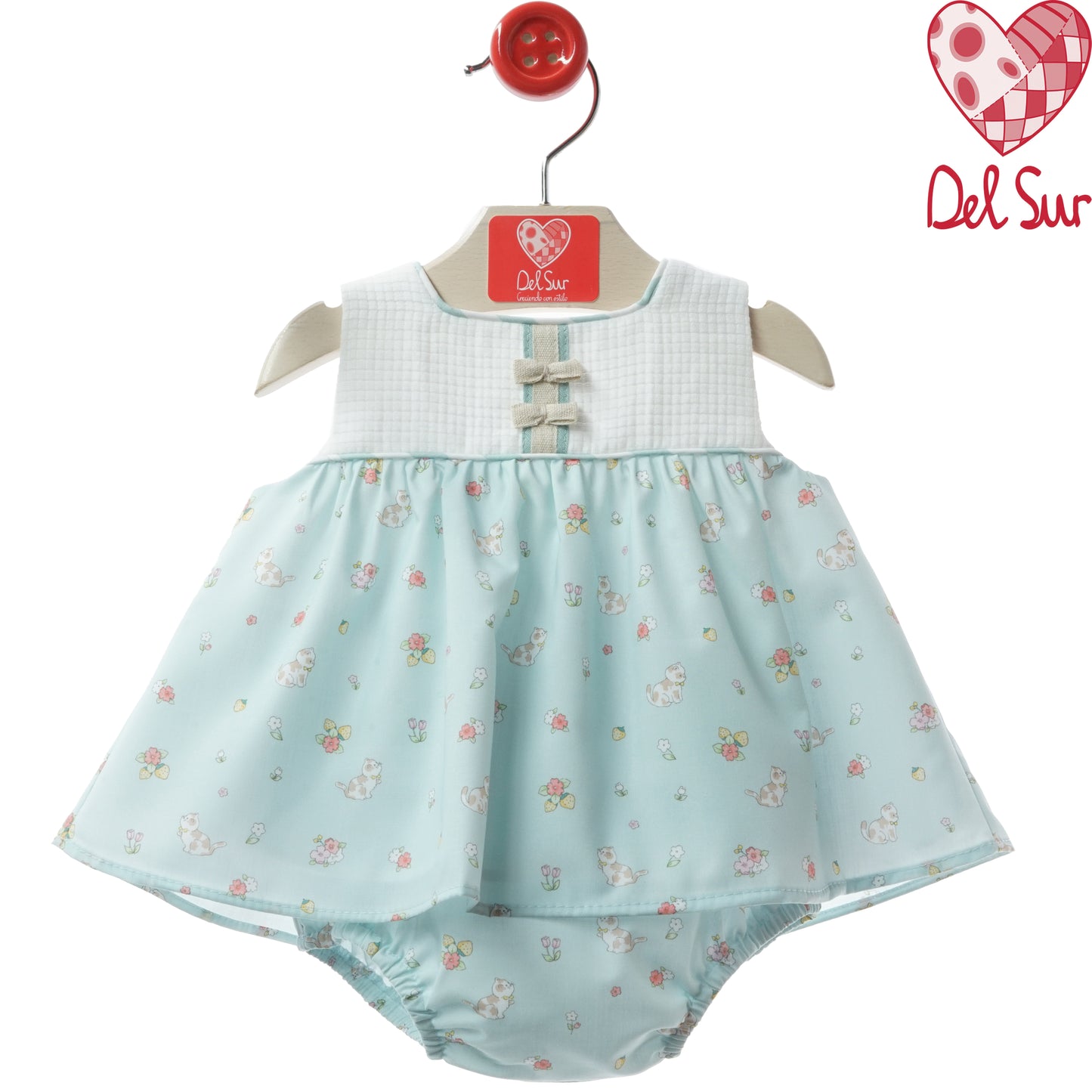VESTIDO BABY DRESS WITH DIAPER COVER REF. 0071VER-26 "MÓDENA" - DEL SUR
