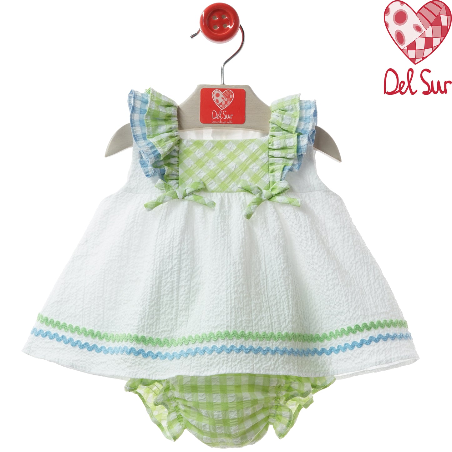 VESTIDO BABY DRESS WITH DIAPER COVER REF. 0072VER-26 "CATANZARO" - DEL SUR