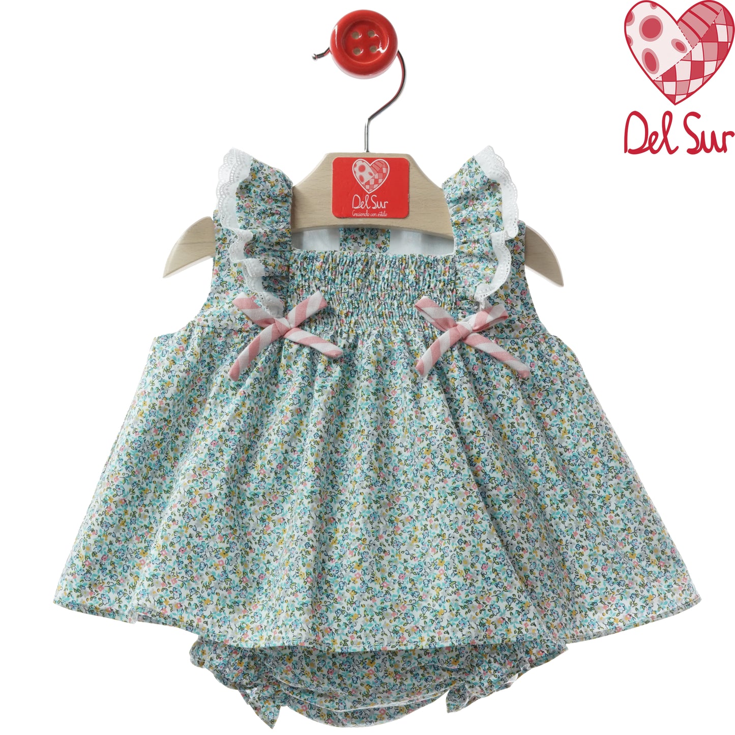 VESTIDO BABY DRESS WITH DIAPER COVER REF. 0073VER-26 "VERONA" - DEL SUR