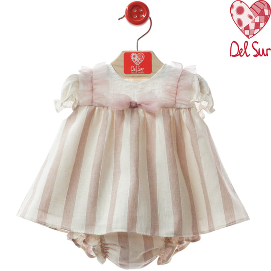 VESTIDO BABY DRESS WITH DIAPER COVER REF. 0074VER-26 "TRIESTE" - DEL SUR