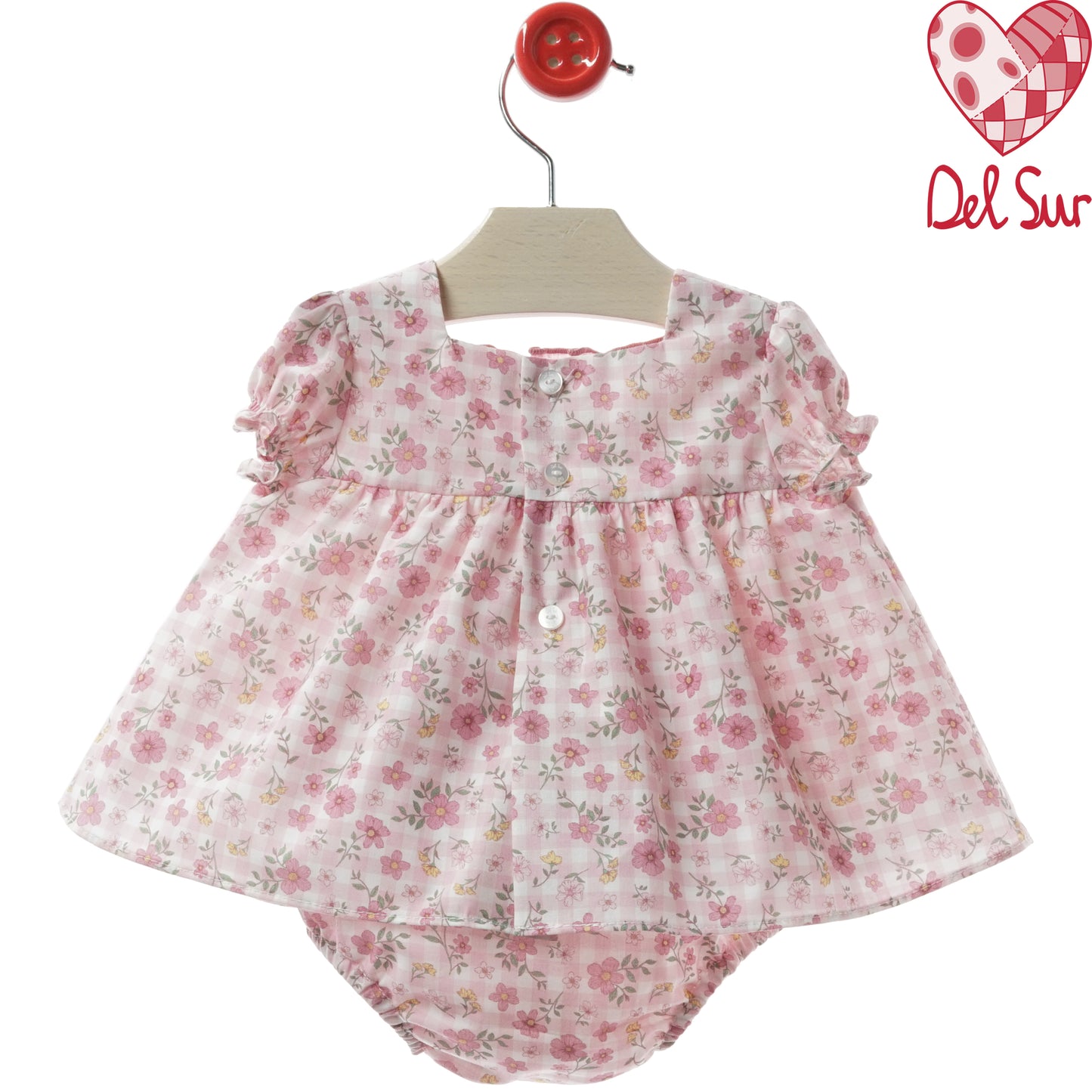 VESTIDO BABY DRESS WITH DIAPER COVER REF. 0076VER-26 "PALMA" - DEL SUR