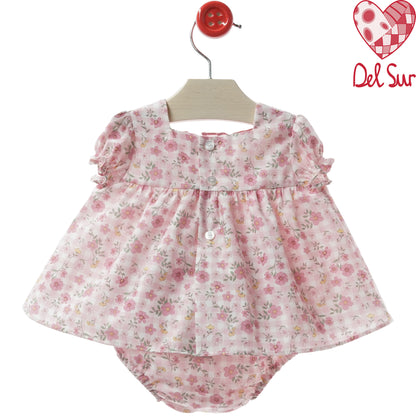 VESTIDO BABY DRESS WITH DIAPER COVER REF. 0076VER-26 "PALMA" - DEL SUR