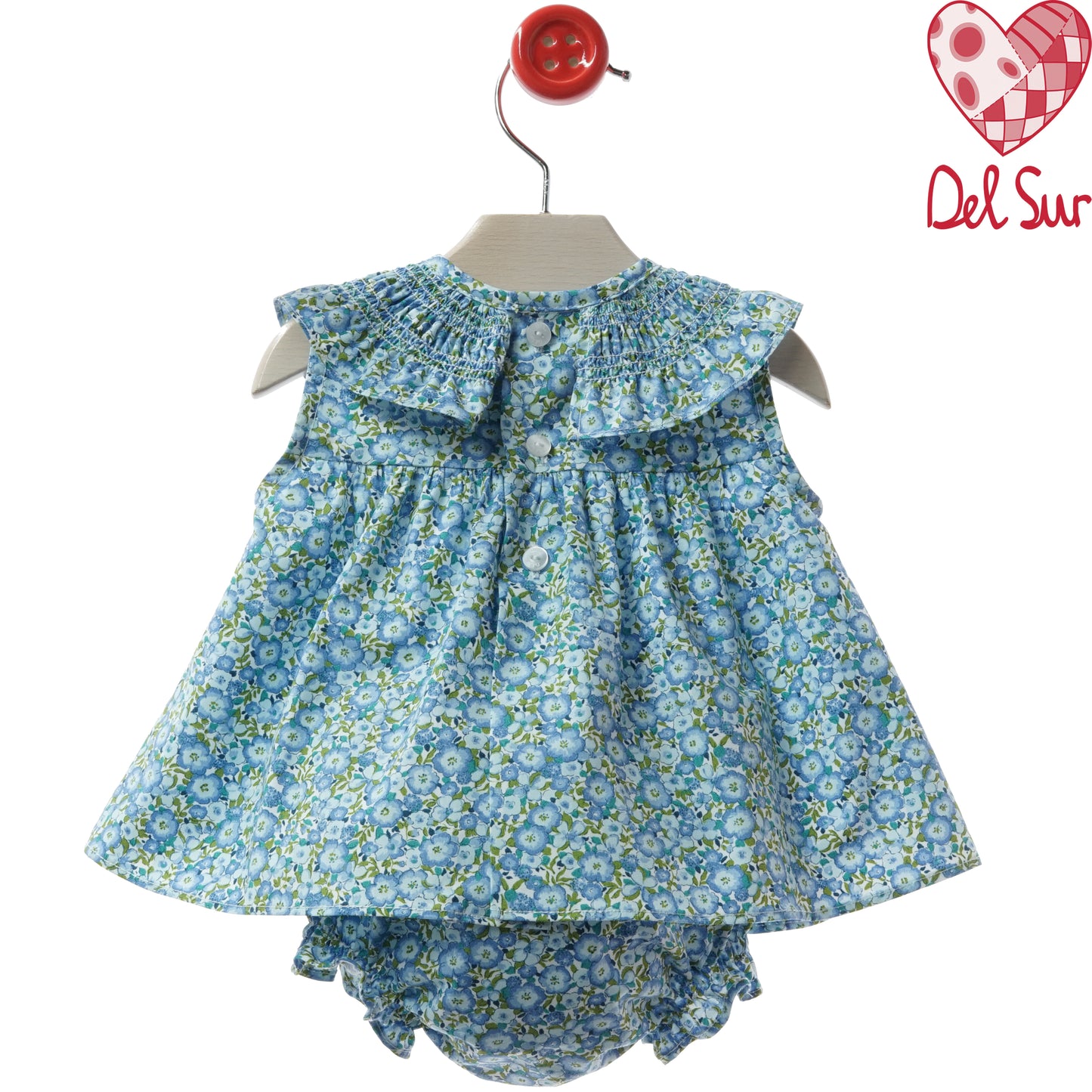 VESTIDO BABY DRESS WITH DIAPER COVER REF. 0078VER-26 "RÁVENA" - DEL SUR