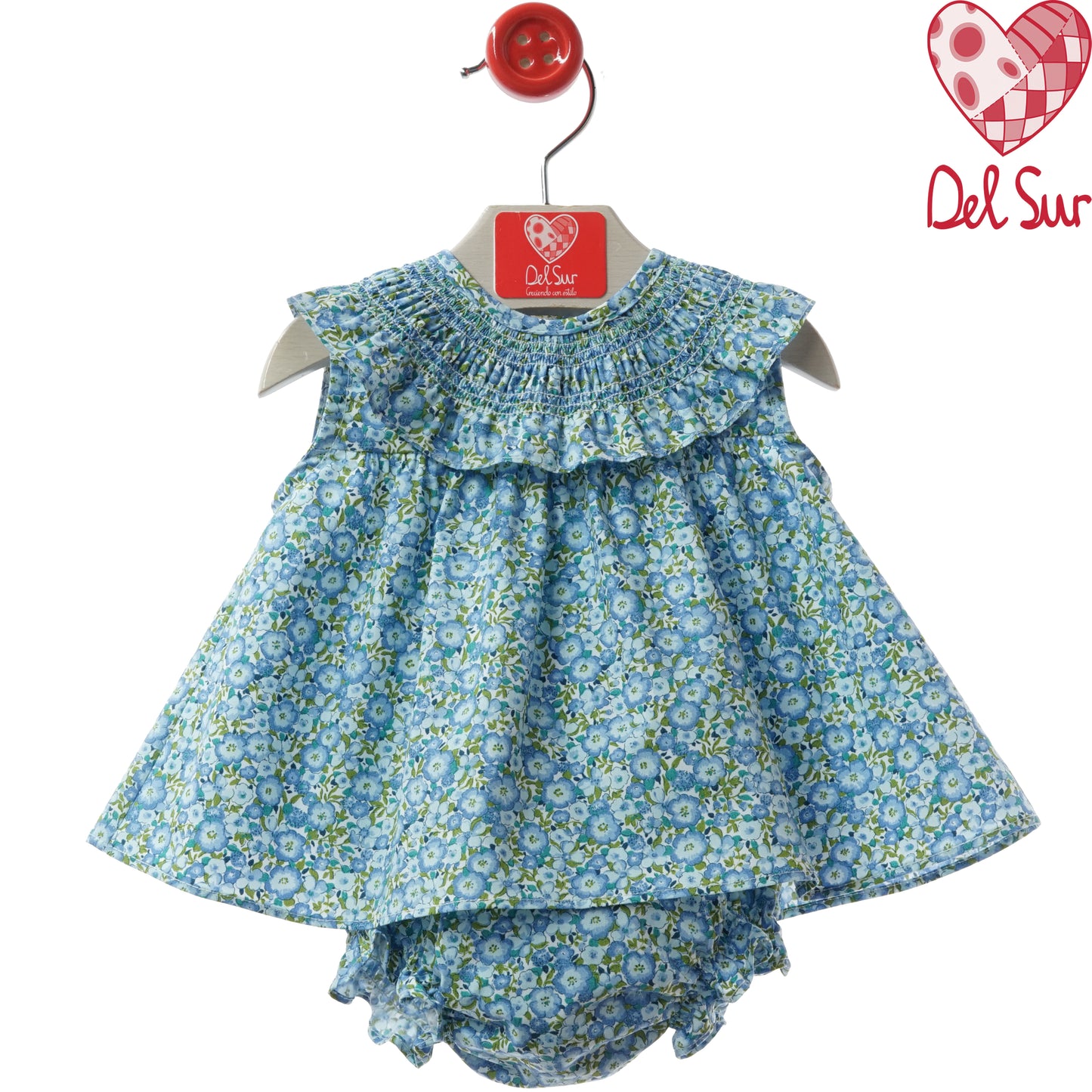 VESTIDO BABY DRESS WITH DIAPER COVER REF. 0078VER-26 "RÁVENA" - DEL SUR