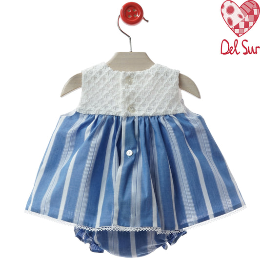 VESTIDO BABY DRESS WITH DIAPER COVER REF. 0081VER-26 "ALESSANDRIA" - DEL SUR