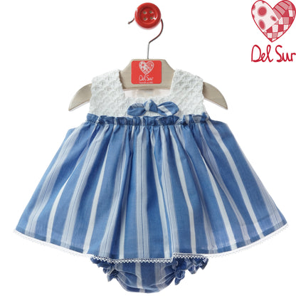 VESTIDO BABY DRESS WITH DIAPER COVER REF. 0081VER-26 "ALESSANDRIA" - DEL SUR