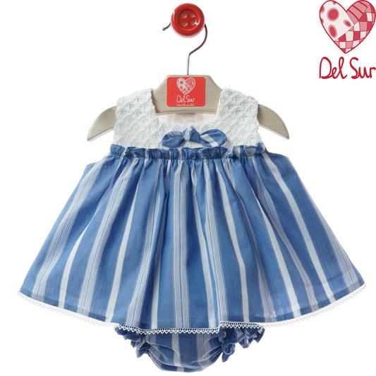 VESTIDO BABY DRESS WITH DIAPER COVER REF. 0081VER-26 "ALESSANDRIA" - DEL SUR