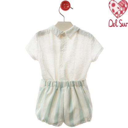 CONJUNTO BABY SET REF. 0278VER-26 "TRIESTE" 24 VERDE EMPOLVADO 48 M - DEL SUR