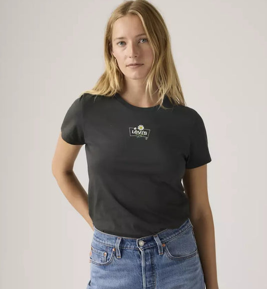 CAMISETA THE PERFECT TEE FLORAL EMB BW PÍRATE BLA - LEVIS