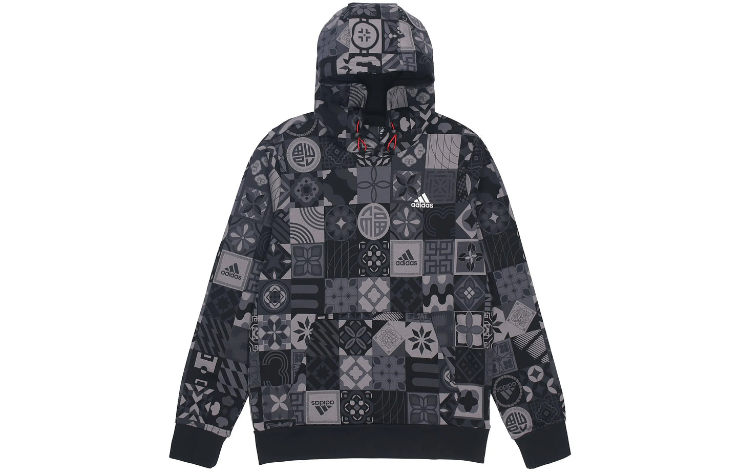 HOODIE MEN CNY AOP HOOD BLACK - ADIDAS