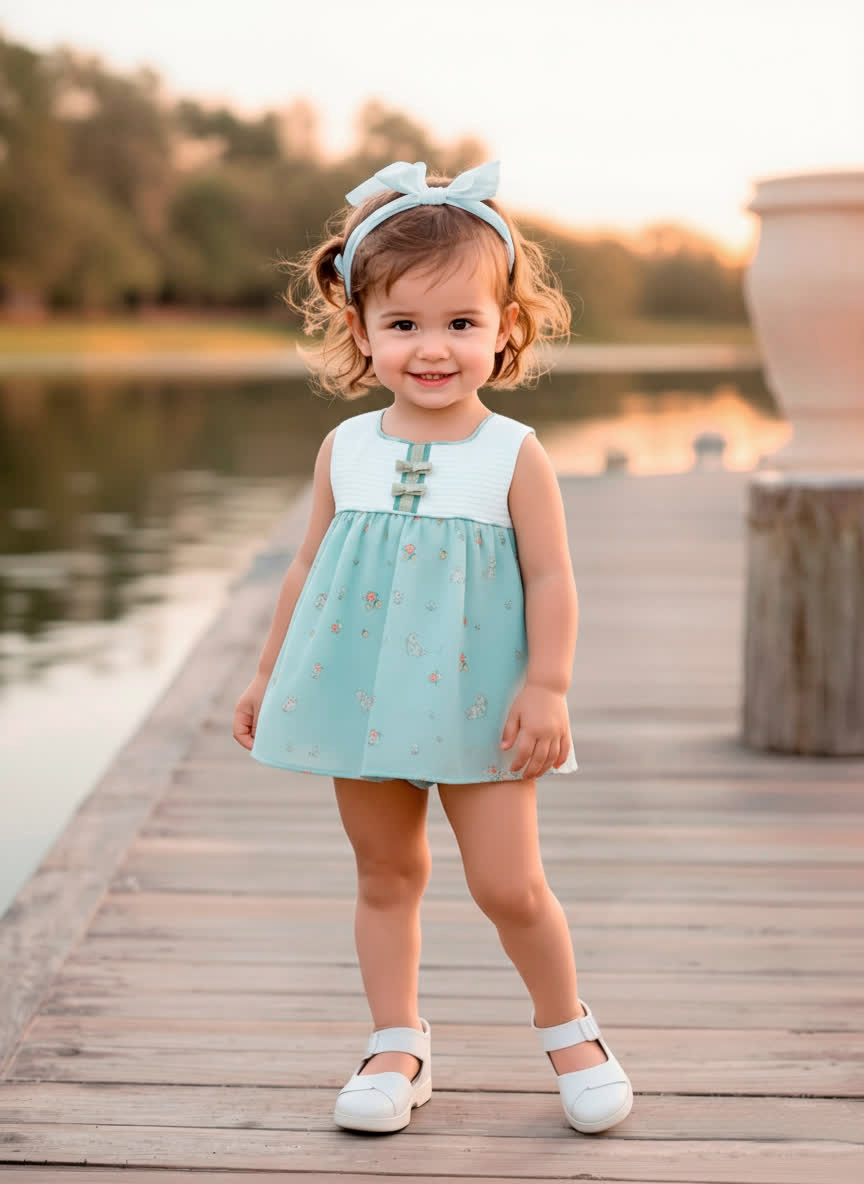 VESTIDO BABY DRESS WITH DIAPER COVER REF. 0071VER-26 "MÓDENA" - DEL SUR
