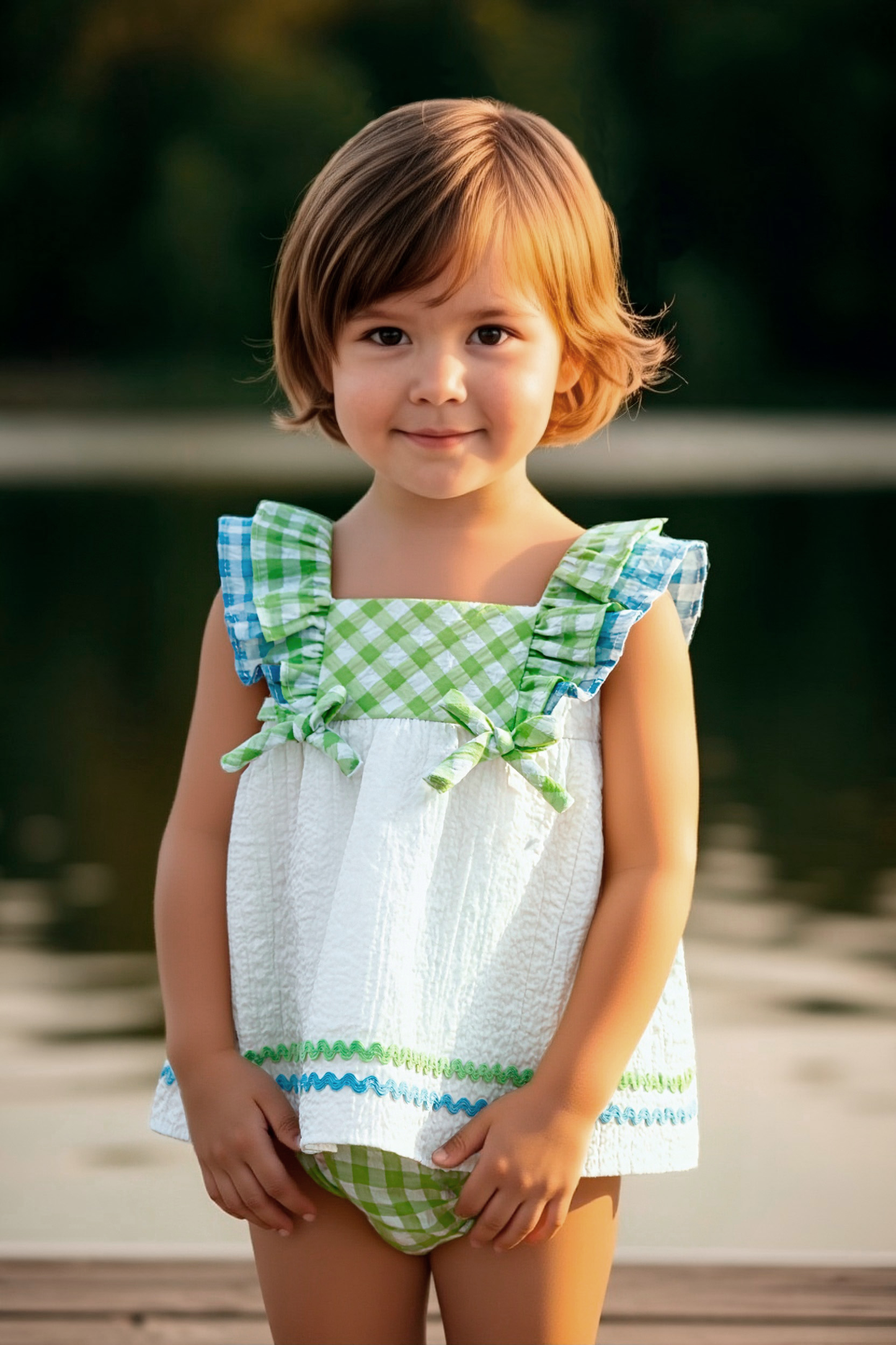 VESTIDO BABY DRESS WITH DIAPER COVER REF. 0072VER-26 "CATANZARO" - DEL SUR