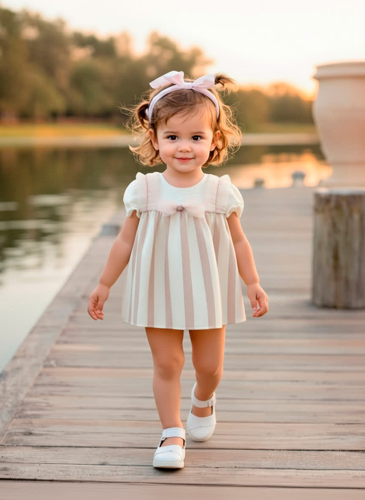VESTIDO BABY DRESS WITH DIAPER COVER REF. 0074VER-26 "TRIESTE" - DEL SUR