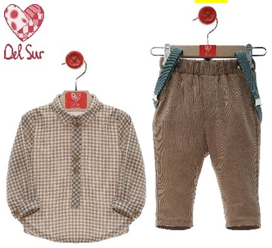 CONJUNTO BEBE PANT. LARGO CON TIRANTES ART.2875 F.PURPURINA - DEL SUR
