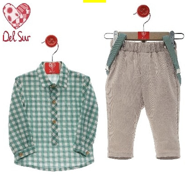 CONJUNTO BEBE CON TIRANTES PANT. LARGO ART.2878 F.BOTONES - DEL SUR