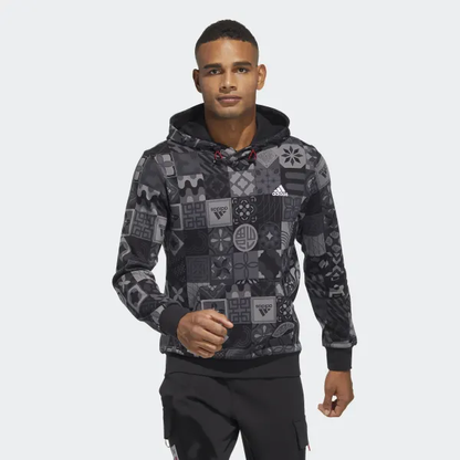 HOODIE MEN CNY AOP HOOD BLACK - ADIDAS