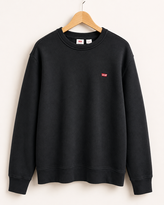 BUZO NEGRO CORE NG CREW SWEATSHIRT MINERAL BLACK - LEVIS