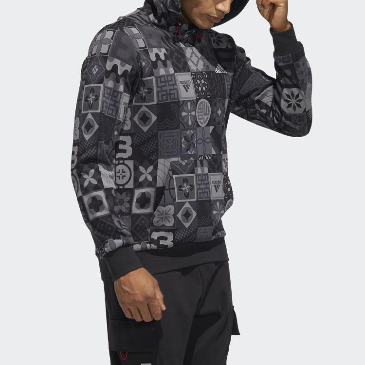 HOODIE MEN CNY AOP HOOD BLACK - ADIDAS