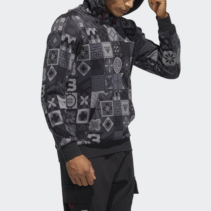 HOODIE MEN CNY AOP HOOD BLACK - ADIDAS