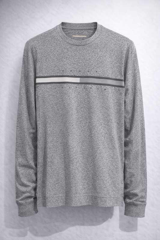 CAMISETA TONAL TINO LS TEE GREY - TOMMY HILFIGER
