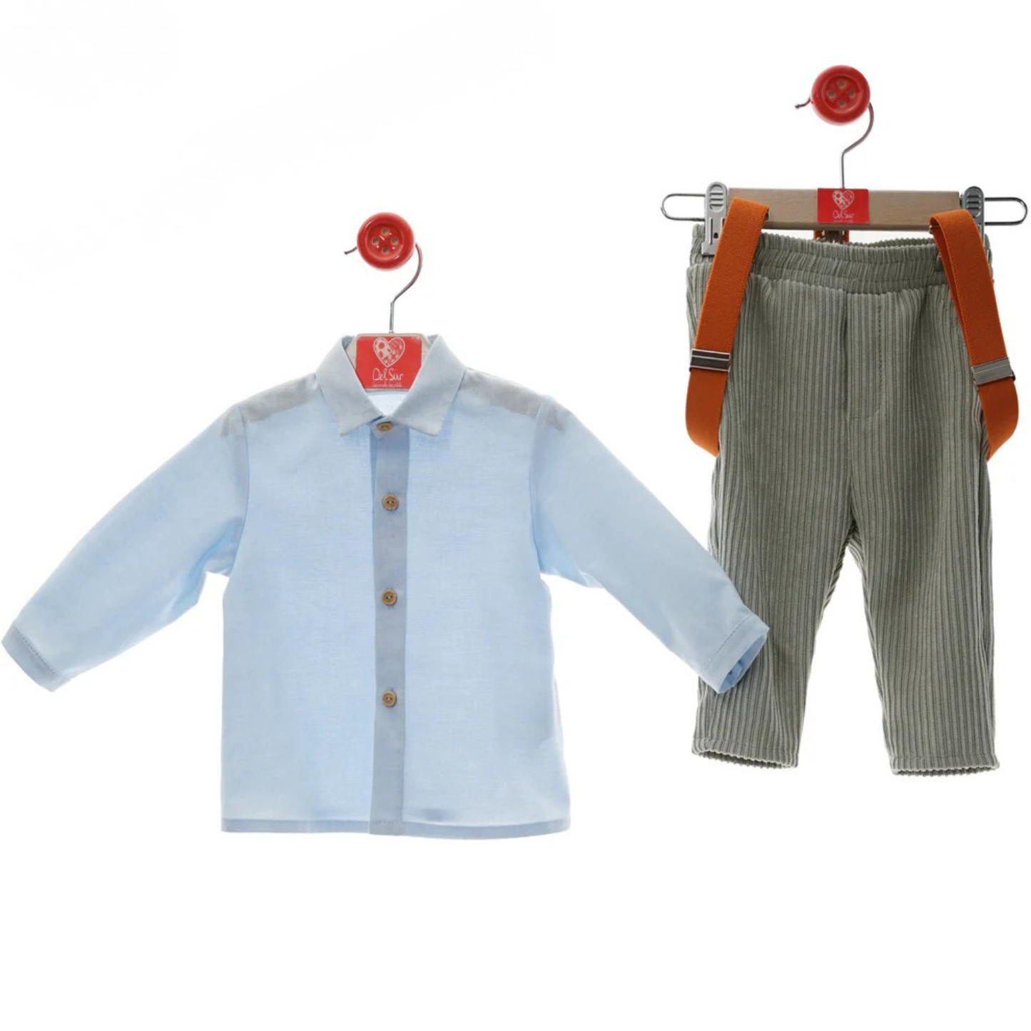 CONJUNTO BEBE PANT. LARGO CON TIRANTES ART.2874 F.BORDADOS - DEL SUR