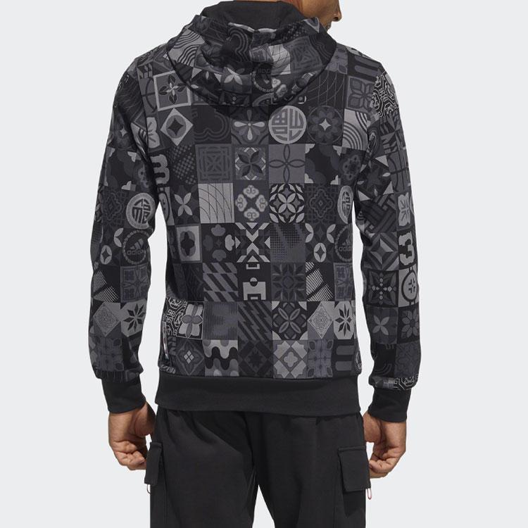 HOODIE MEN CNY AOP HOOD BLACK - ADIDAS